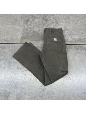 vintage carhartt olive green relaxed baggy fit cargo pants size 32 x 32